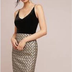 Black Halo Amour Metallic Dress